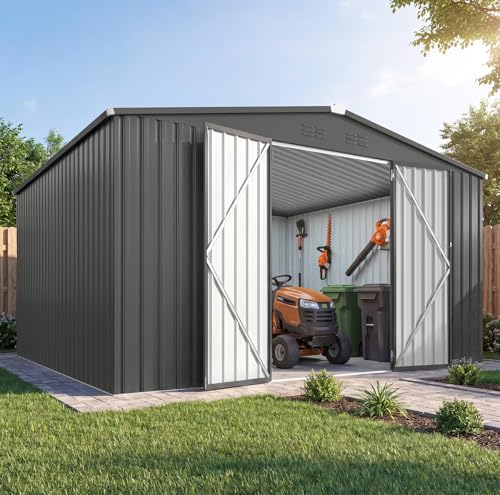 10' x 12' Large Metal Outdoor Storage Shed
