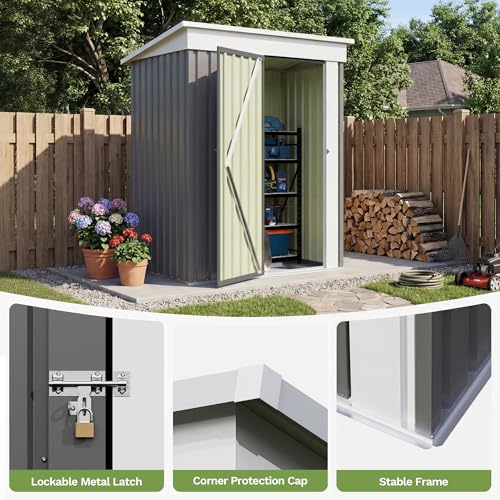 5x3 FT Outdoor Storage Shed with Floor Frame