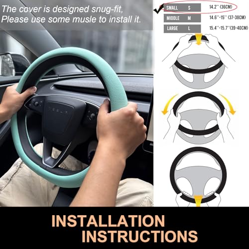 Nappa Leather Steering Wheel Cover for Tesla Model Y