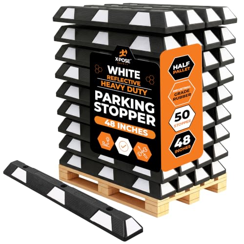 48" Heavy Duty Rubber Parking Stopper (50 Count)