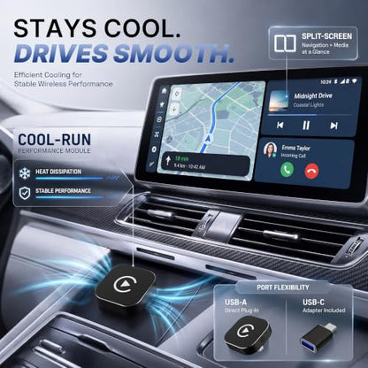 2 in1 Wireless CarPlay Adapter for Apple CarPlay & Android Auto