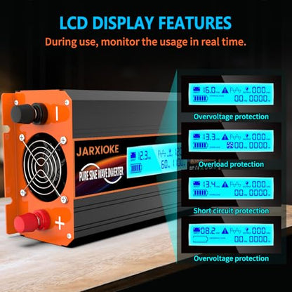 1100 Watt Pure Sine Wave Power Inverter 12V DC to 110V 120V Converter for Family RV Off Grid Solar System Car with Type