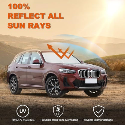 Foldable Front Windshield Sunshade fit for BMW X3 2018