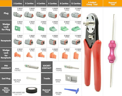 378 PCS DT Deutsch Series Waterproof Connector Kit