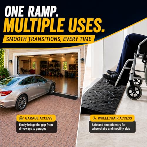 2 Pack 4'' Rise Rubber Curb Ramp