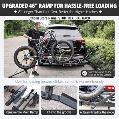 TrailV2 Plus Hitch 2 Ebike Rack with Ramp