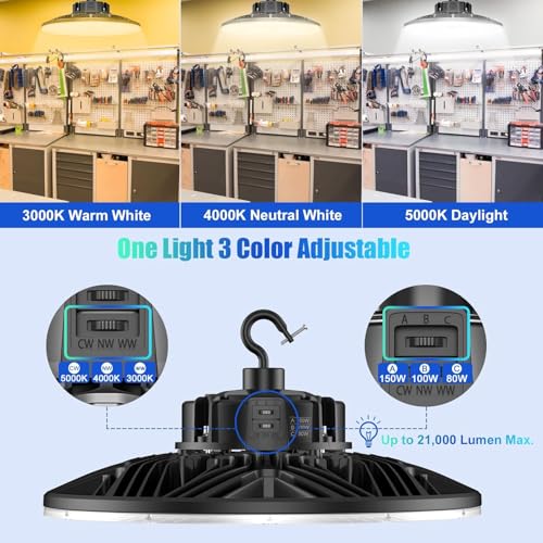 6Pack UFO LED Low Bay Light 5000K 80W 100W 150W 21