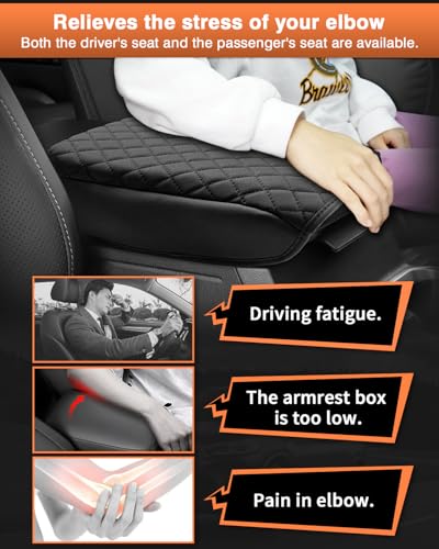 Custom for 2026 2025 Toyota 4Runner Center Console Cover Armrest Cover for 4Runner Accessories 2025 Truck Arm Rest Cushion Pad PU Leather Middle Console Cover Armrest Seat Box Protector