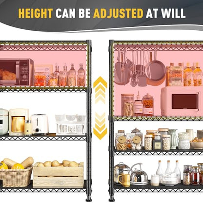 35.5"W 4 Tier Wire Shelving