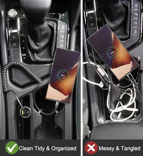 2Pack Coiled USB C to USB C Charger Cable for Car Type C Fast Charger Cable (2 Count)