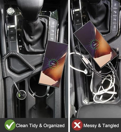 2Pack Coiled USB C to USB C Charger Cable for Car Type C Fast Charger Cable (2 Count)