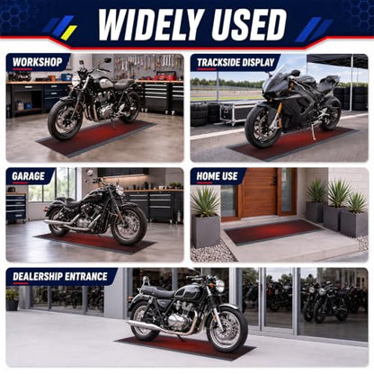 Motorcycle Mat Garage Floor Rug Washable Parking Mats for Garage Floors Non Slip Oil Absorbent Pad Rubber Backing Layer Protects Floor