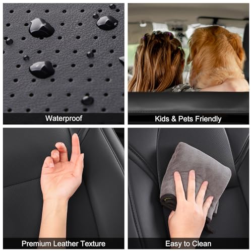 Tesla Model 3 Car Seat Covers Nappa Leather Car Interior Seat Airbag Compatible Cushion Cover Full Set Custom Fit 2023 2022 2021 2020 2019 2018