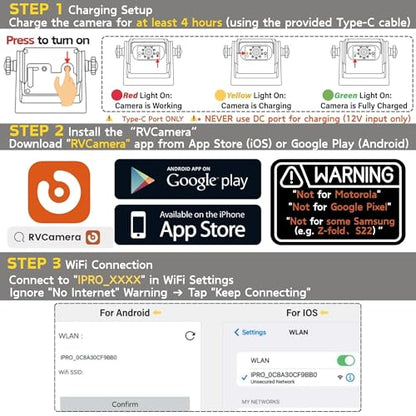 Strong Magnetic Wireless Backup Camera for iPhone Android