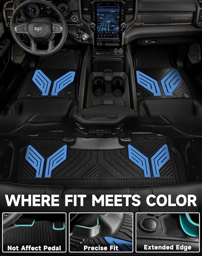 Premium Color TPE Floor Mats for Ram 1500 Crew Cab 2019