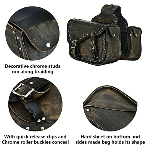 Motorcycle Saddle Bags Genuine Leather Motorcycle Luggage Bag For Softails Sportsters and Choppers
