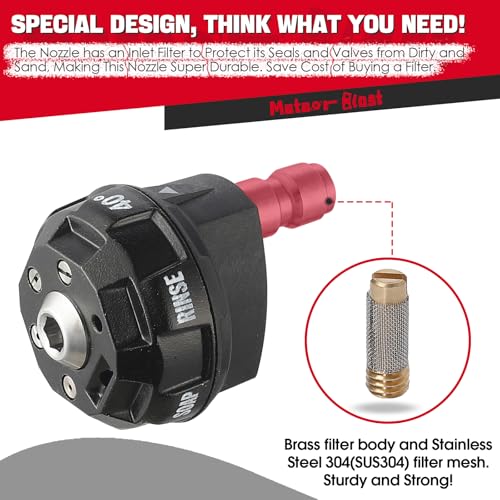 MeteorBlast 6 in 1 Quick Change over Adjustable Pressure Washer Nozzle Tips
