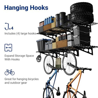 2 Pack Garage Shelving with Hooks (2 Count)