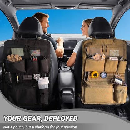 Tactical Car Seat Organizer with Multiple Pockets
