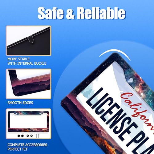 Galaxy Mountain License Plate Frame Stainless Steel Car Accessory 6x12 Inch
