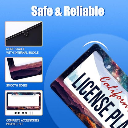 Galaxy Mountain License Plate Frame Stainless Steel Car Accessory 6x12 Inch