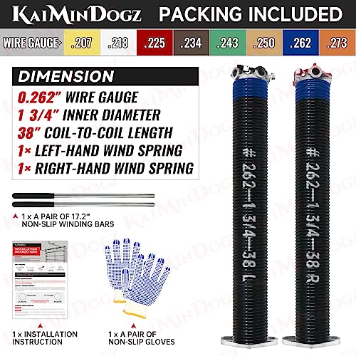 Pair of 1.75" Garage Door Torsion Springs Set with Non