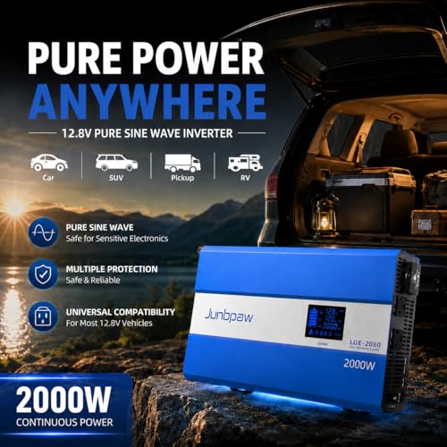 2080W Pure Sine Wave Power Inverter 12V to 120V