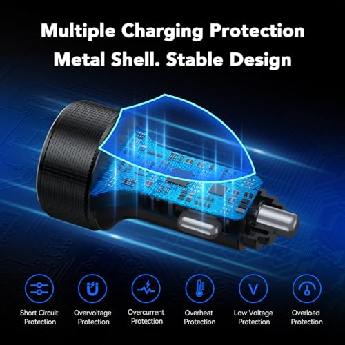 4 Port USB C Car Charger 78W PD Fast Charging 3