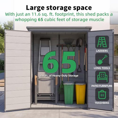 3'x5' Resin Outdoor Storage Shed