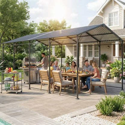 10 x 20 ft Metal Carport with Galvanized Steel Roof