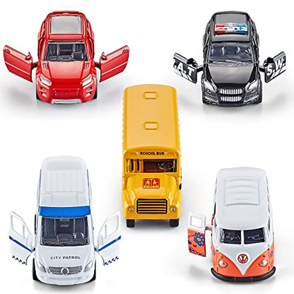 Die Cast Metal Toy Cars Open Doors (5 Count)