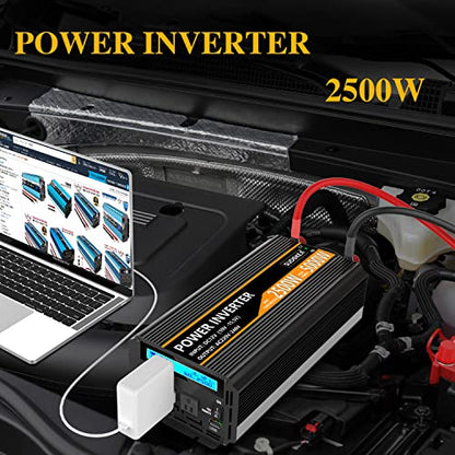 2500W Power Inverter 12V DC to AC 110V