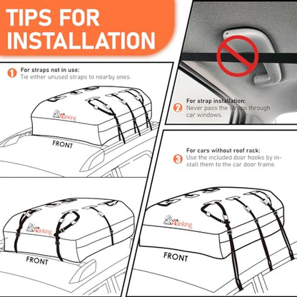 Car Roof Bag Rooftop top Cargo Carrier Bag 15 Cubic feet Waterproof for All Cars with