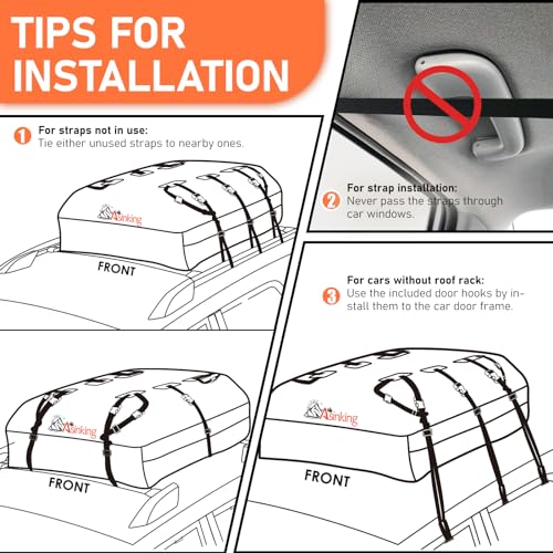 Car Rooftop Cargo Carrier Bag 21 Cubic feet Waterproof Car Roof Top Bag for All Cars with