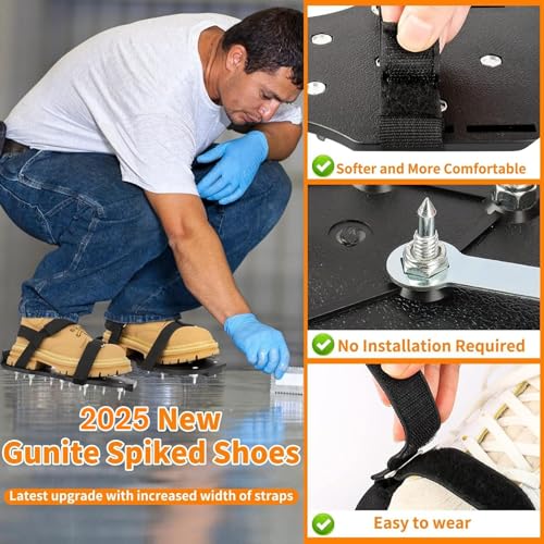 Epoxy Floor Spiked Shoes Fully Assembled Gunite Spiked Shoes with 3