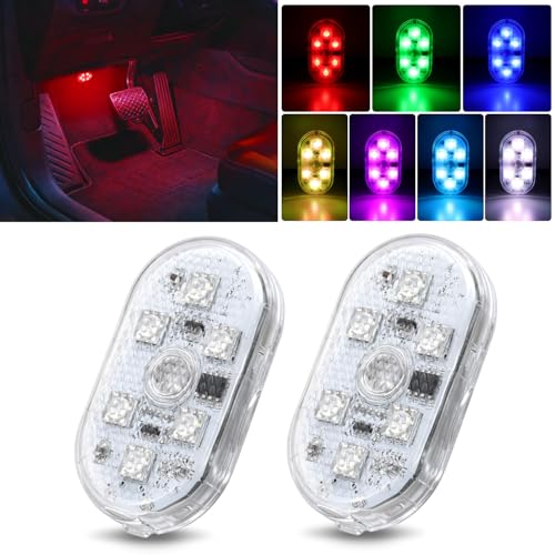 2 PCS 7 Colors Wireless Magnetic RGB LED Interior Lights