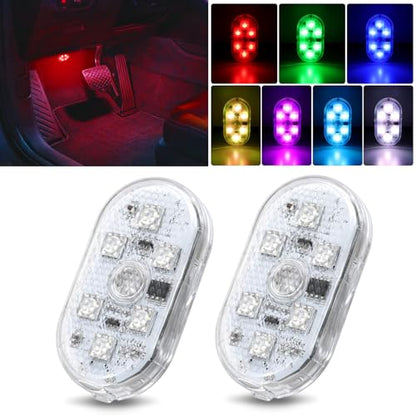 2 PCS 7 Colors Wireless Magnetic RGB LED Interior Lights