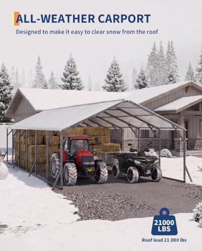 20'X30'x12' Metal Carport for Multiple Vehicles