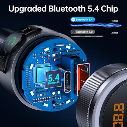 Bluetooth 5.4 FM Transmitter for Car