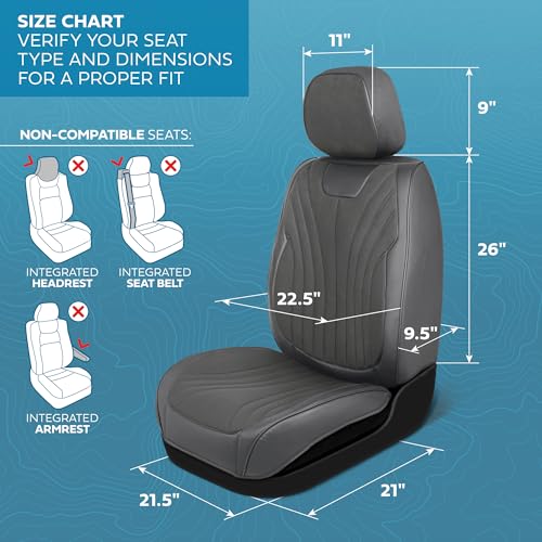 Curated Suede Leather Seat Covers for Cars & SUVs (2 Count)