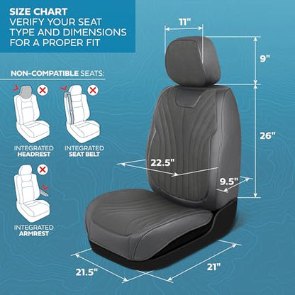 Curated Suede Leather Seat Covers for Cars & SUVs (2 Count)