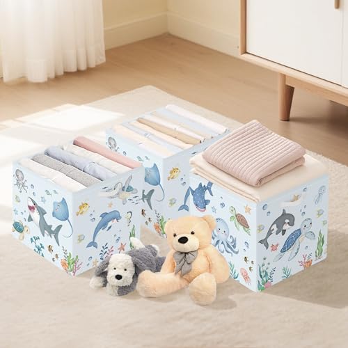 11.8" Ocean Animal Storage Basket Set of 3 for Kid Toy Clothes Bin (3 Count)