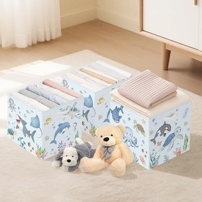 11.8" Ocean Animal Storage Basket Set of 3 for Kid Toy Clothes Bin (3 Count)