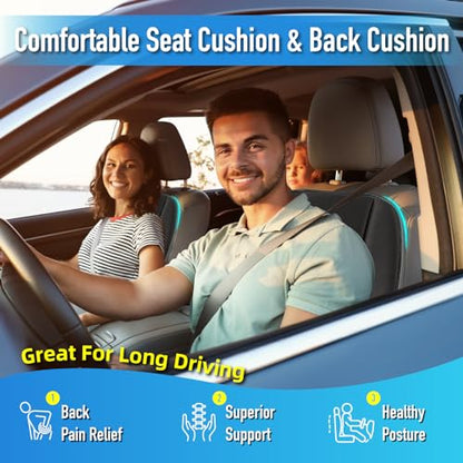 Car Seat Cushion with Back Support Pillow (2 Count)
