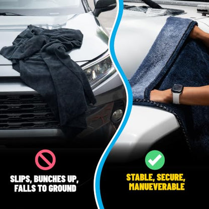 Twisted Loop Microfiber Car Drying Towel with Hand Pockets