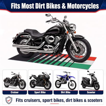 Motorcycle Mat Garage Floor Rug Washable Parking Mats for Garage Floors Non Slip Oil Absorbent Pad Rubber Backing Layer Protects Floor