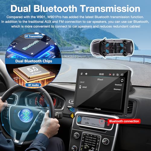 W901 Pro Portable Carplay & Android Auto with Dula Bluetooth