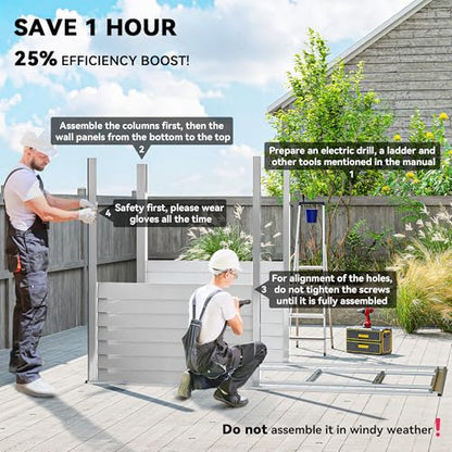 4.6' x 9' Steel Outdoor Storage Shed Waterproof Lean