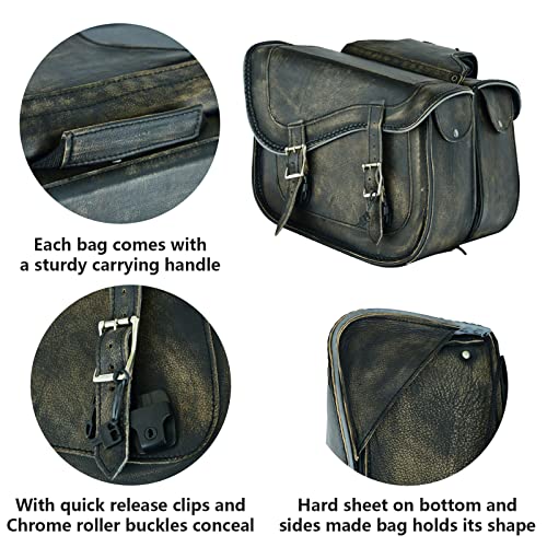 Motorcycle Saddle Bags Genuine Leather Motorcycle Luggage Bag For Softails Sportsters and Choppers