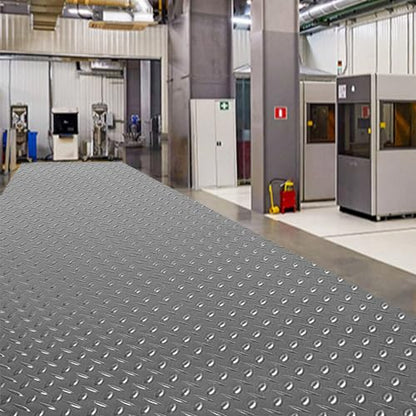 5Ft x 12Ft Rubber Flooring Mats 1.6mm Diamond Plate Flooring Roll